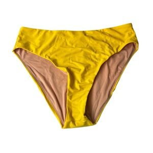 J.Crew Women’s Classic High Rise Full Coverage Bikini Bottom Yellow Size XXL NWT